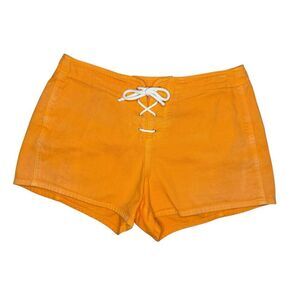 Vintage Xhilaration Women’s 13 Orange Lace Up Denim Shorts Cotton 90s